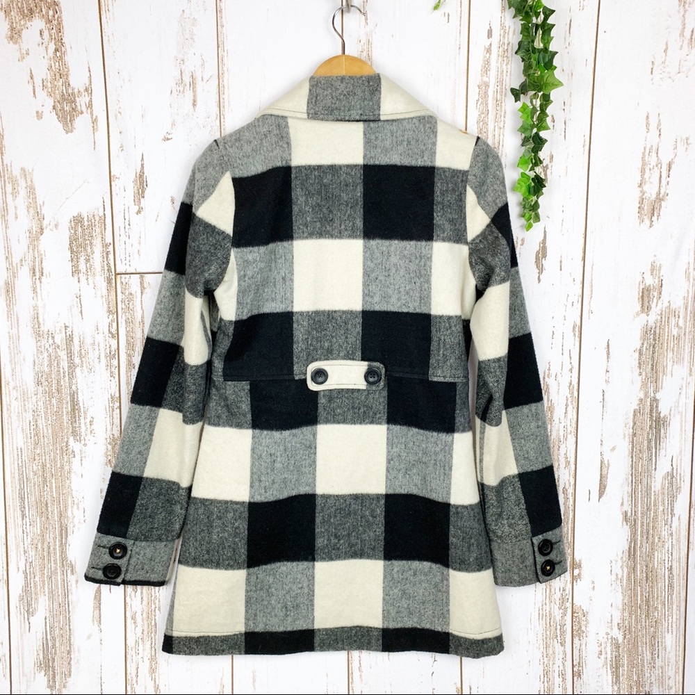 Billabong Gingham Plaid Wool Blend Midi Jacket EUC - Picture 2 of 9